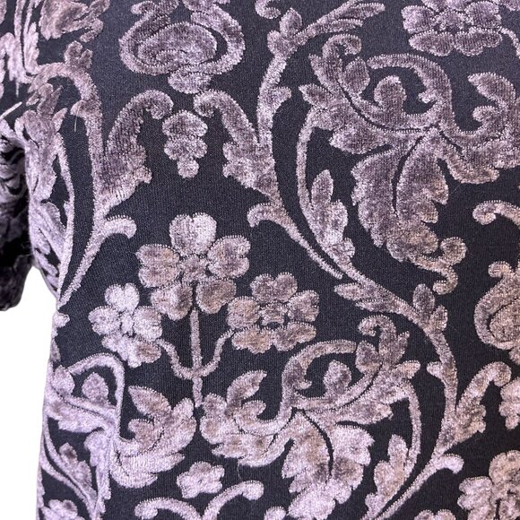 Vintage Y2K Burnt Velvet Mesh Stretch Pull Over Top Med Fairy Grunge Whimsigoth - Picture 4 of 8